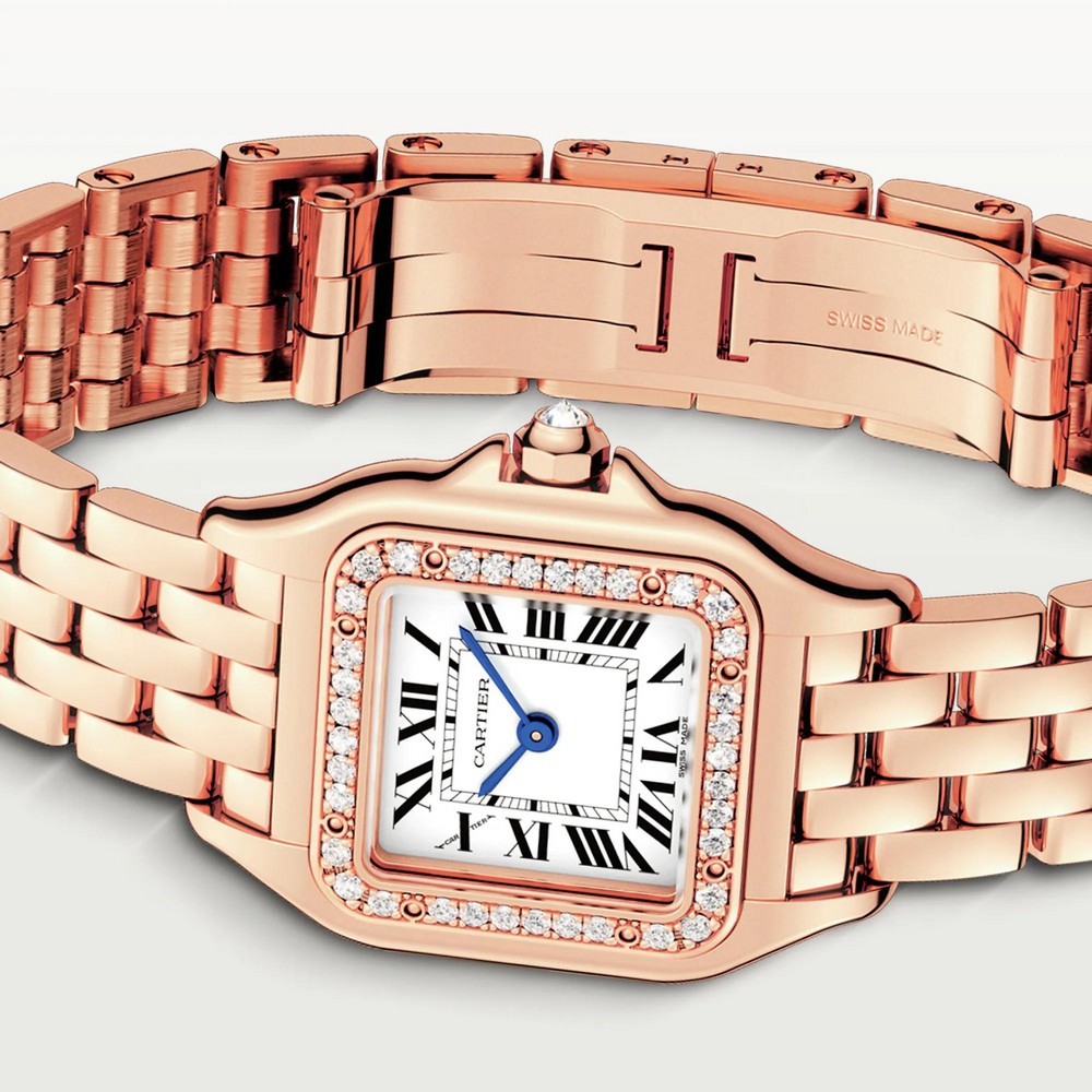 Đồng Hồ Cartier Panthère De Cartier Small Watch Nữ Vàng Hồng Trắng